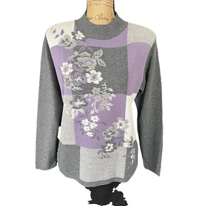 Vintage Alfred Dunner Damen Gr. LP Blumen Pullover Grannycore Colorblock Kirche - Bild 1 von 11