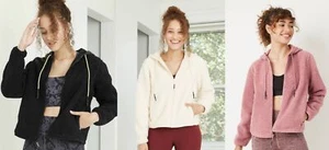 Chaqueta Sherpa Full Zip para mujer con capucha - JoyLab - Varios colores/tallas - CB10 - Imagen 1 de 12