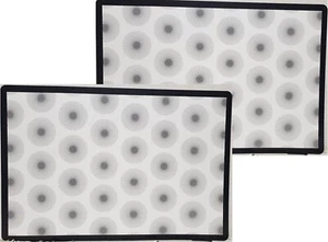 Set of 2 Same Plastic Kitchen Placemats (11"x17") BLACK CIRCLES, GR - Picture 1 of 11
