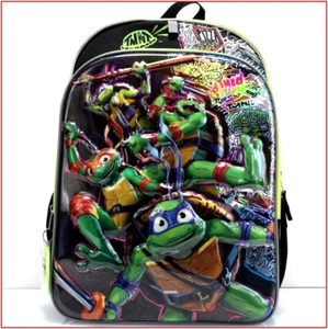 MOCHILA TMNT TEENAGE TURTLES Grande 16" para Laptop - Gráficos 3D Hard Shell 🌟NUEVA🌟 - Imagen 1 de 9