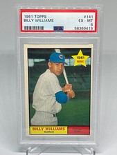 1961 Topps Billy Williams Rookie Card #141 RC GRADED PSA 6 EX-MT CHICAGO CUBS