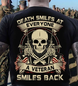 La muerte sonríe a todos un veterano sonríe de vuelta 8211 Skullcap veterano - Imagen 1 de 4