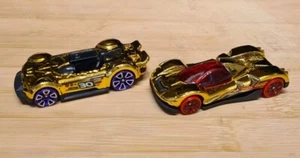 HOT WHEELS MONTERACER and TEEGRAY TRACK STARS SUPER CHROMES GOLD - Picture 1 of 8