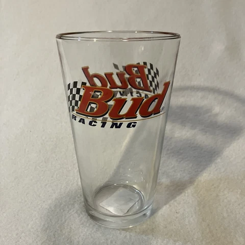 Budweiser Racing Pint Beer Glass Bud NASCAR 6” Tall Cover