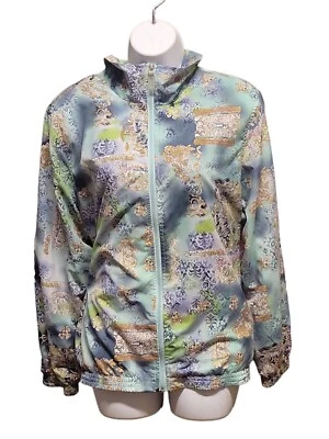 Chaqueta cortavientos vintage Koret para mujer grande L azul cremallera completa forrada deportiva Foto 1 de 4