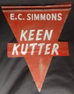 Antique Handmade KEEN KUTTER Metal Sign::24" x 20" - Picture 1 of 5