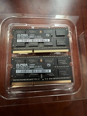 Apple iMac Memory RAM | 8GB DDR3 Kit ( 4GB x2 ) 2Rx8 PC3-12800S-11-10-F3 SODIMM - Image 1 of 2