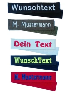 Namensband MIT KLETT GESTICKT 135mm Namensschild Bundesewehr Feuerwehr Sani - Bild 1 von 4