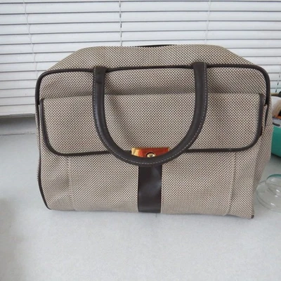 Jaclyn Smith Leather Gingham Brown Colors Hand Bag/Purse Large - Image 1 of 4