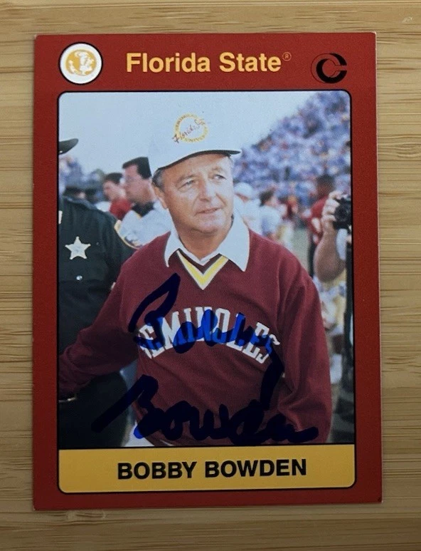 Bobby Bowden 1991 Florida State Seminoles Signed Auto IP Card Hall Of Fame - Image 1 of 1