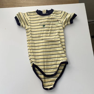 Mameluco bebé vintage Gymboree rana a rayas amarillas golf 24 meses Foto 1 de 4