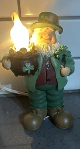 Vintage irische St Patrick’s grüner Kobold Leuchtlampe Figur Figur selten - Bild 1 von 8