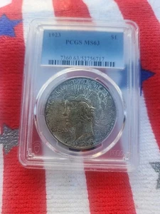 1923 peace dollar ms63 pcgs - Picture 1 of 2
