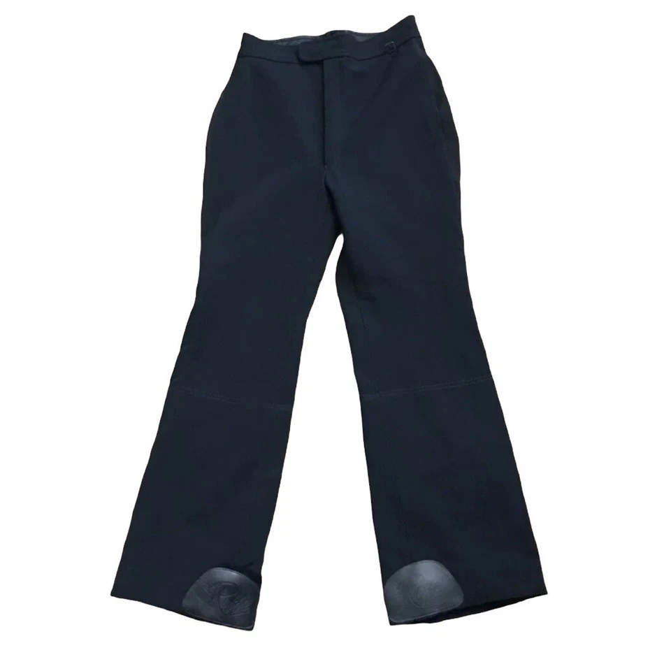 Pantalones de esquí ROFFE Schoeller para mujer talla 10 largos vintage negros mezcla de lana corte bota Foto 1 de 4