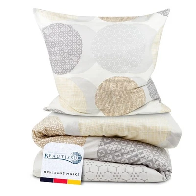 2tlg 4tlg Bettwäsche 135x200cm 155x220cm Biber Baumwolle Bettbezug Kissen Decke - Bild 1 von 4