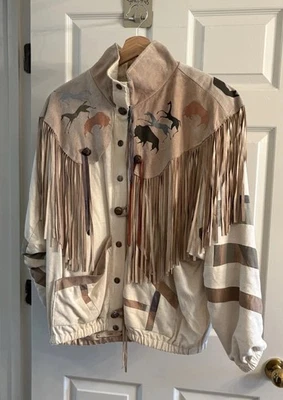 Chaqueta SFR Santa Fe Recreations Denver Patchwork Cuero Flecos De Colección Pappas M Foto 1 de 4