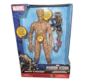 Disney Parks Marvel Power Icons Talking Groot & Rocket Actionfiguren-Set – Neu - Bild 1 von 3