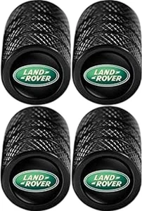 LAND ROVER Valve Stem Caps Black Set of 4 Dustproof Durable Leakproof - Picture 1 of 2