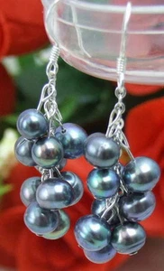 40mm Grape Natural Purple Amethyst Earring for Women Stone Dangle Earring Hook - Picture 1 of 36