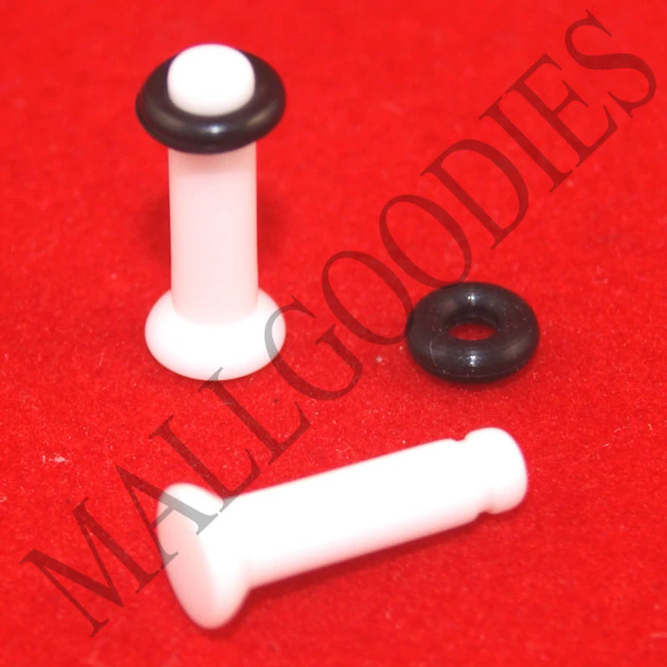 1302 plugues acrílicos brancos alargador único calibre 8G 3,2 mm MallGoodies 1 par - Imagem 1 de 1