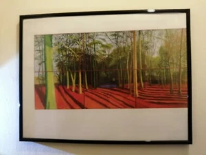 VINTAGE  David Hockney Framed "Woigate Woods" A3 Fine Art Oil Paint Print  2005 - Picture 1 of 8