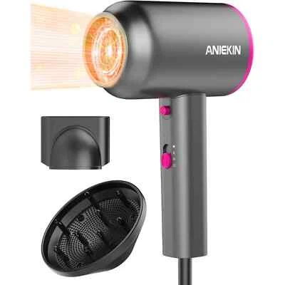 ANIEKIN Hair Dryer with Diffuser, 1875W Ionic Blow Hair Dryer (GRAY) - Image 1 of 4