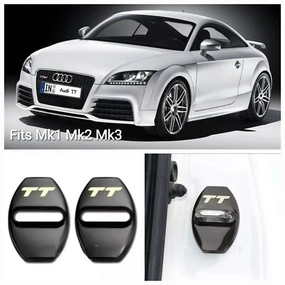 For Audi TT Mk1 8N Mk2 8J Mk3 8S Gloss Black Door Lock Cover x 2 - Image 1 of 4