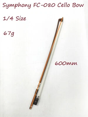 Symphony FC-080 1/4 Size Cello Bow–Brazil-wood, Round Stick, Real Horse Hair - Image 1 of 4