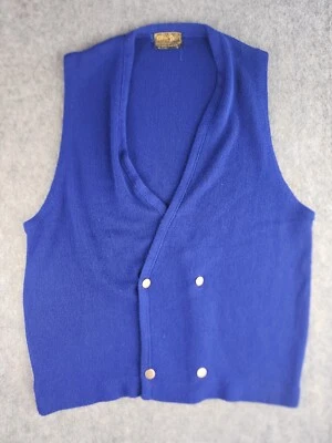 Cardigã suéter vintage Glen Dee colete azul hipster rockabilly tamanho grande - Imagem 1 de 4