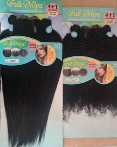 4 Blds x Fuli Miya Brazilian Hair Extension w Closure - 1pk Full Head-Str n Jerry - Bild 1 von 5