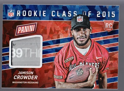 2015 Panini Fathers Day New Era Cap Hat Tag Logo Patch Relic Jamison Crowder RC - Image 1 of 2