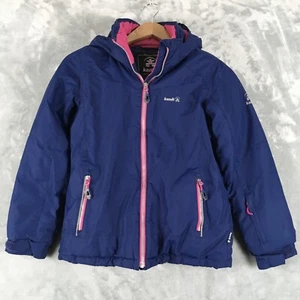 KAMIK Snow Winter Jacket, Youth 12 - 152, Blue w Pink Accents Removable Hood - Picture 1 of 14