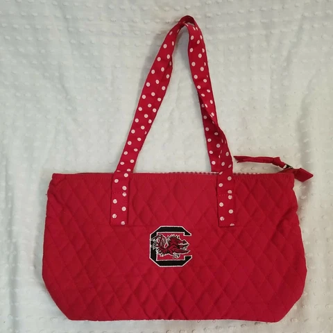 University of South Carolina Gamecocks Purse Pocketbook Tote Red Quilted Design Cover