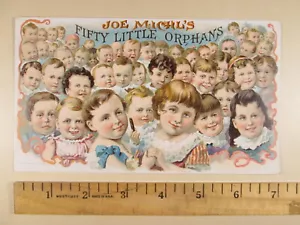 Tarjeta comercial Little Orphans CIGAR / Letrero pequeño - Joe Michl - Decatur IL, 1890 - Imagen 1 de 5