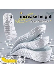 Height Increase Insoles Men Women Invisible Heel Lift Taller Shoe Inserts 2 Pads - Picture 1 of 20