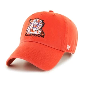 Clemson Tigers 47 Brand Clean Up Adjustable Hat - Tiger Logo - Orange - Picture 1 of 1