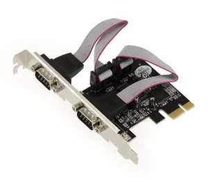 Carte PCIe 2 ports COM série RS232 avec fiches DB9 chipset Oxford OXPCIe952 - Photo 1/3