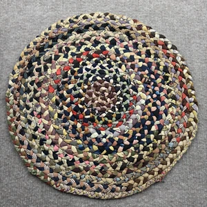 Antique Round 12.5" Braided Table Mat Shaker Amish Folk Art 1920's-30's Handmade - Picture 1 of 3