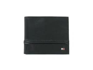 Tommy Hilfiger Men's Black Genuine Leather | ID Holder | Bi-Fold Wallet - Picture 1 of 5