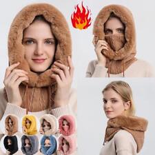 冬厚い豪華な帽子スカーフ防風暖かいニット帽子フード付き女性のための