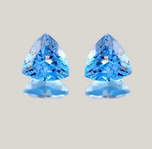 AAA+ Flawless 5 x 5 mm Natural Sky Blue Aquamarine Loose Gemstone GIT Certified - Picture 1 of 4