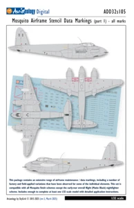 Mosquito airframe stencil/data – 1/32 scale Aviaeology Decals - Bild 1 von 4