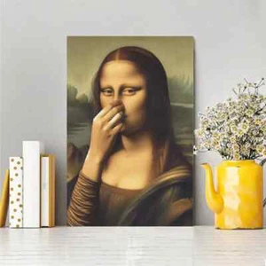 Divertido lienzo de arte de pared de la Mona Lisa sin marco/enmarcado - Imagen 1 de 7