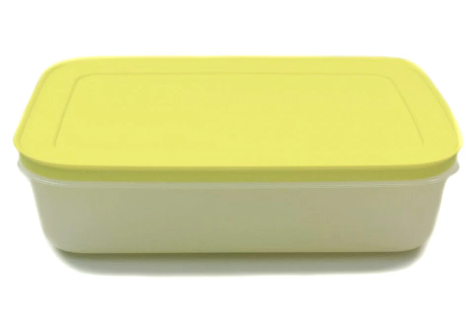 TUPPERWARE Gefrier-Behälter 1 0 L weiß limette flach Eis-Kristall G36 Eiskristal
