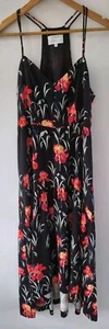 VERONIKA MAINE Floral Tiered Midi Dress Side Zip Sz 10 EUC - Picture 1 of 5
