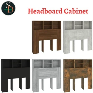 Headboard Cabinet Bedroom Bookcase Headboard Furniture Engineered Wood vidaXL - Picture 1 of 26