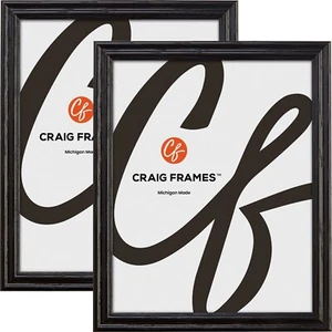 Wiltshire 200, .75" Black Wood Picture Frame, Uncommon Sizes 18x18-24x31, 2-Pack - Picture 1 of 10
