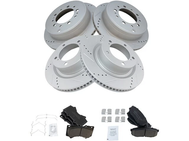 Kit de pastillas de freno y rotor delanteras y traseras TRQ 48SK95P para Toyota Tundra 2007-2020 Foto 1 de 1