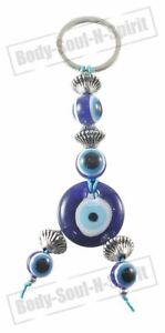 Perles de verre bleu grec turc mauvais œil porte-clés porte-clés pendentif amulette charme