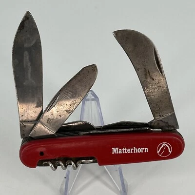 Vintage Imperial Prov RI USA Red MATTERHORN 7 Blade Camping Utility Pocket KNIFE - Image 1 of 4
